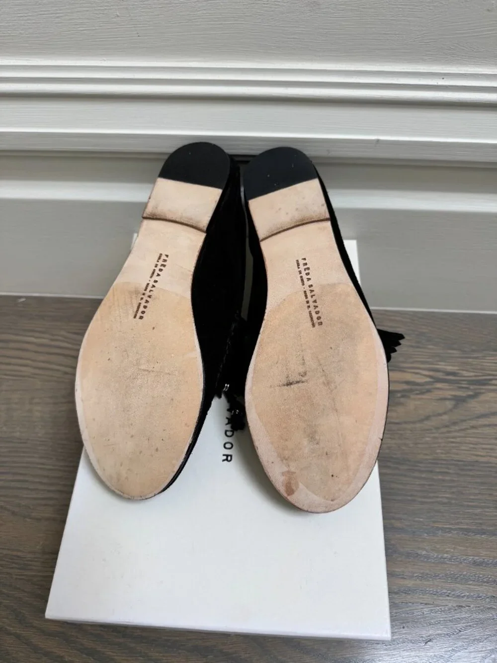 Freda Salvador Black Suede Celeste Fringe Loafer